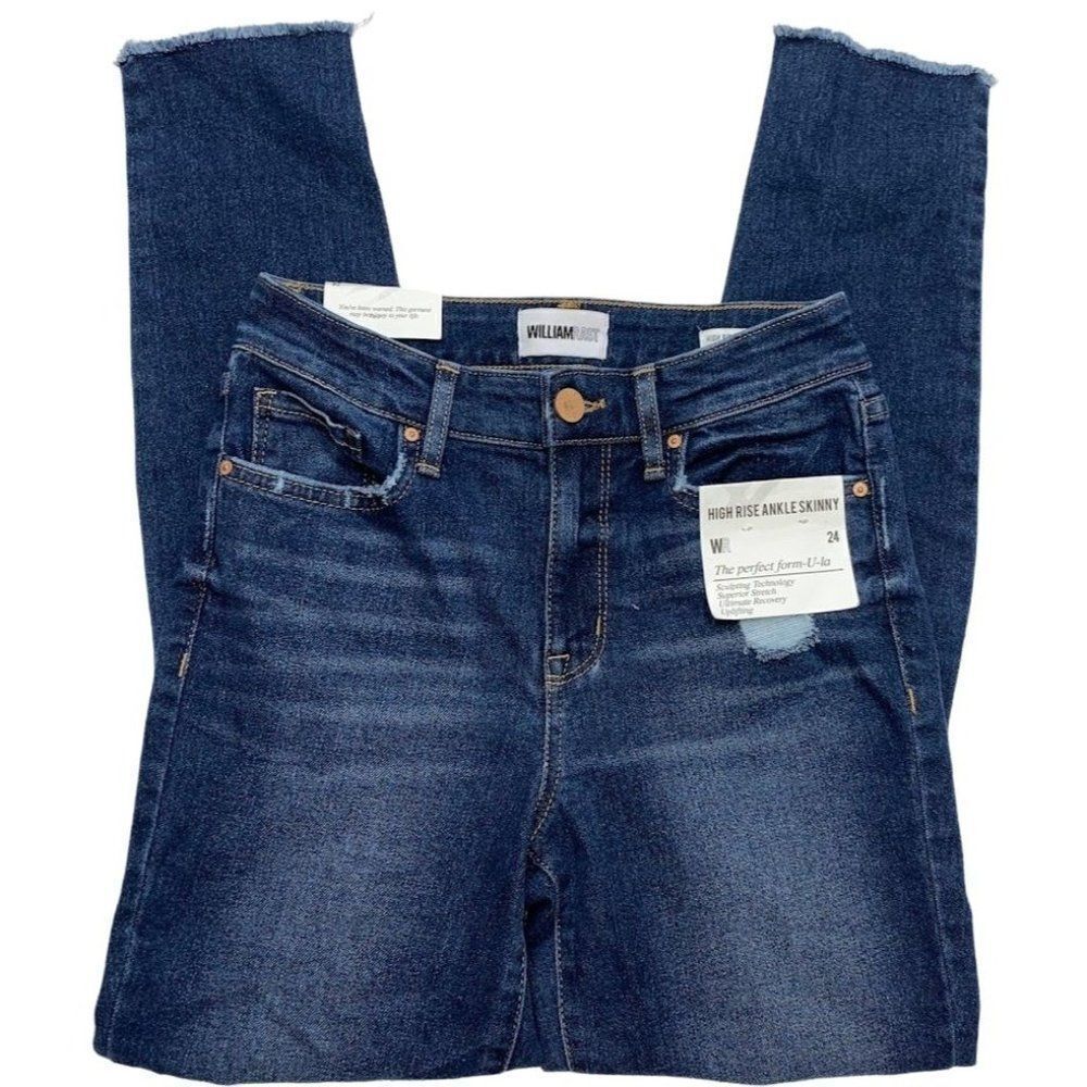William Rast Sculpting Skinny Ankle‎ Jeans Women's 24 Ripped Distressed Stretch